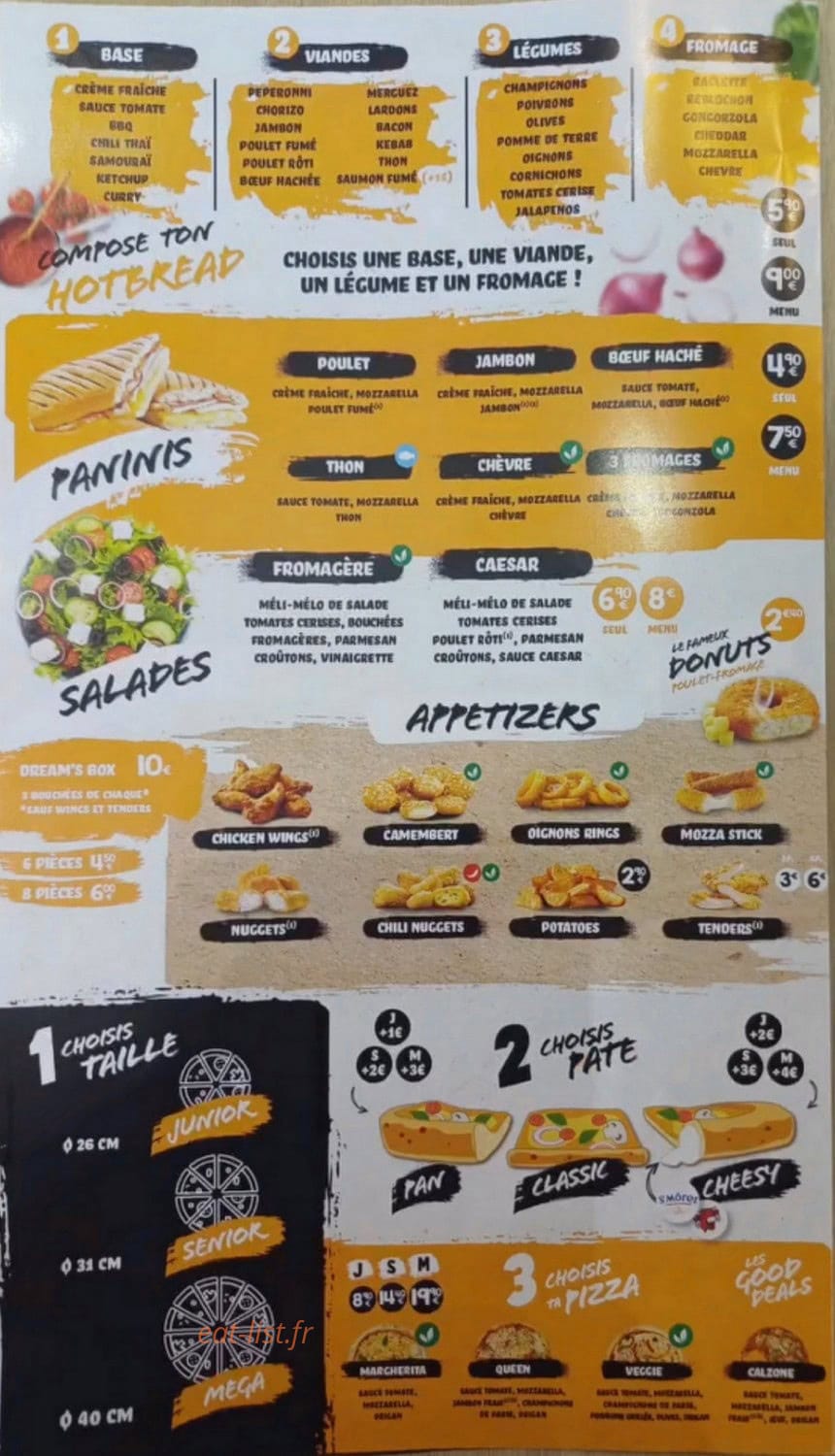 Dream s Pizza — carte page 3