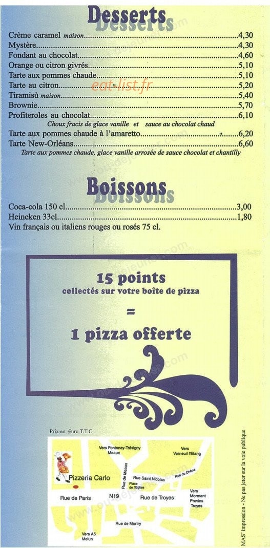 Pizzeria Carlo — carte page 5
