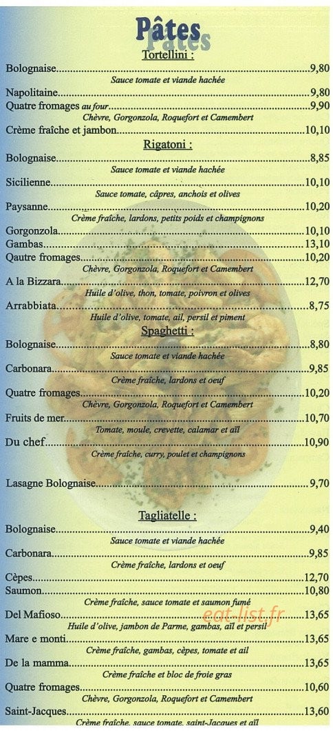 Pizzeria Carlo — carte page 4