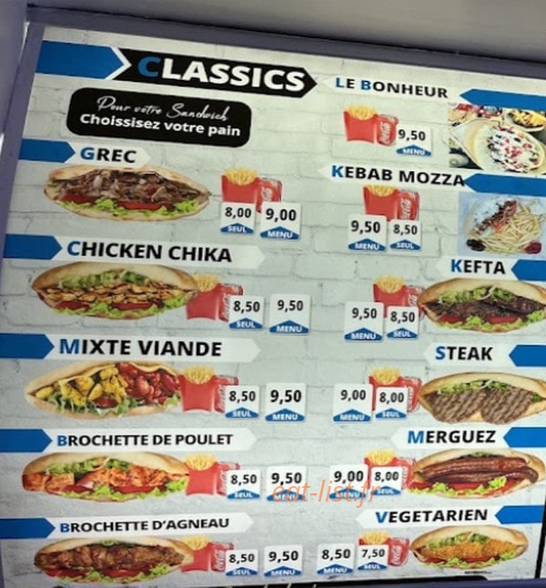 Bonheur Du Kebab — carte page 3