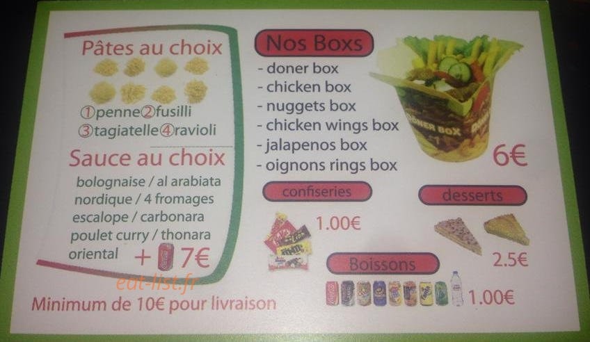 Burger Night — carte page 1