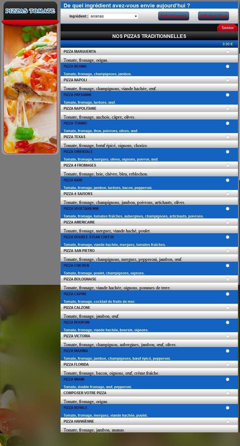 Buzz Pizza — carte page 3