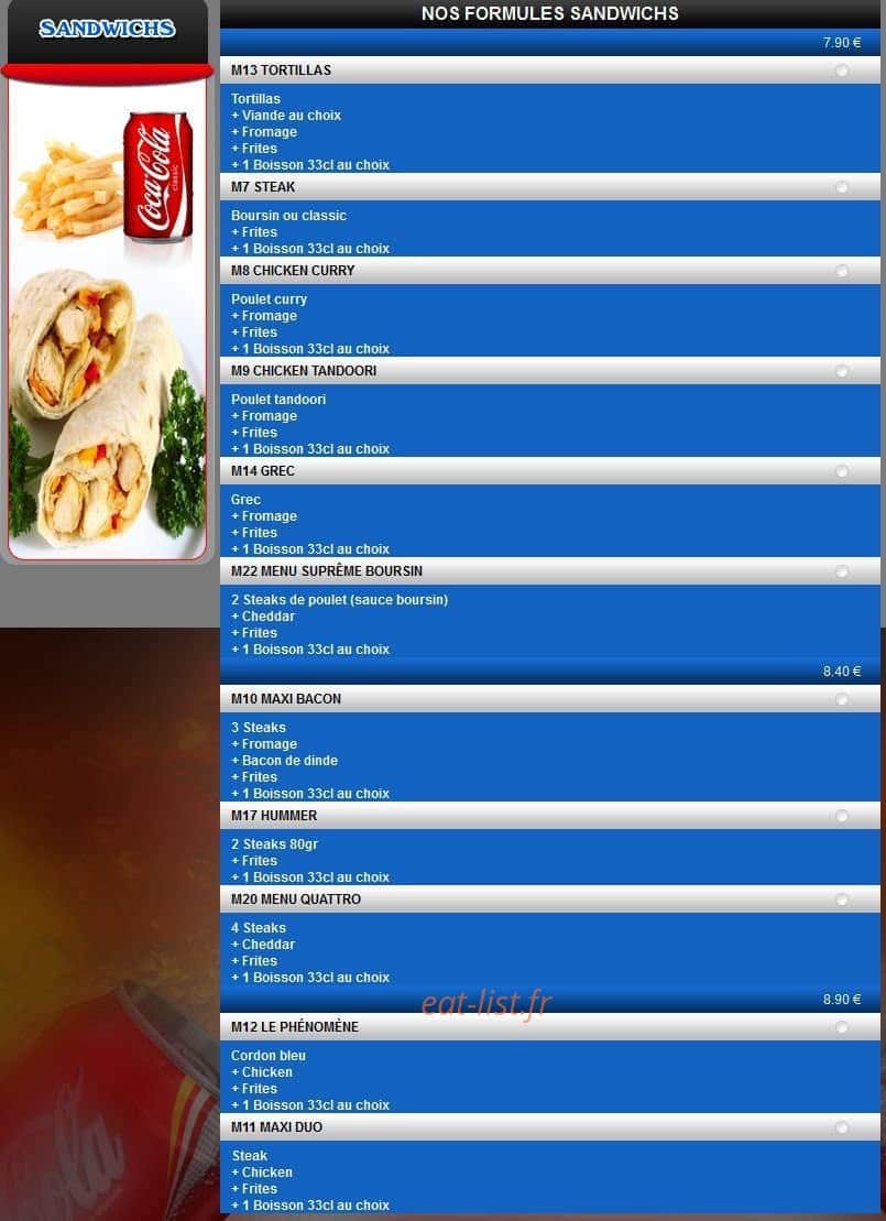 Buzz Pizza — carte page 9