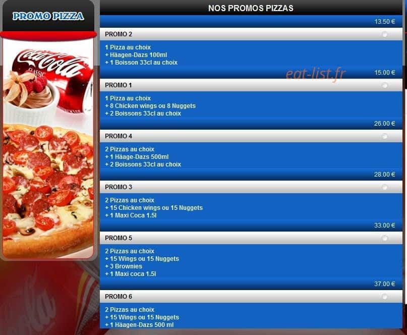 Buzz Pizza — carte page 2