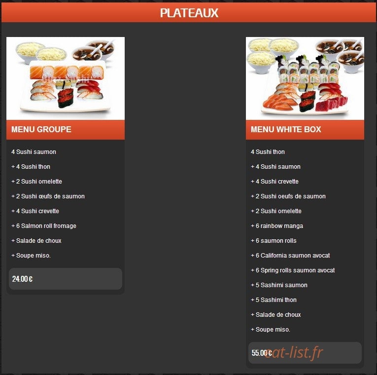 Buzz Sushi — carte page 22