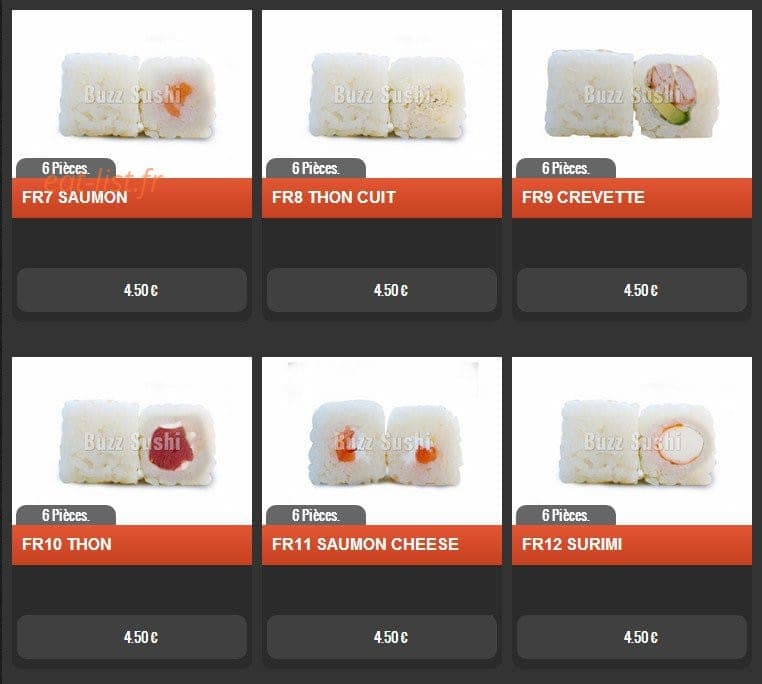 Buzz Sushi — carte page 10