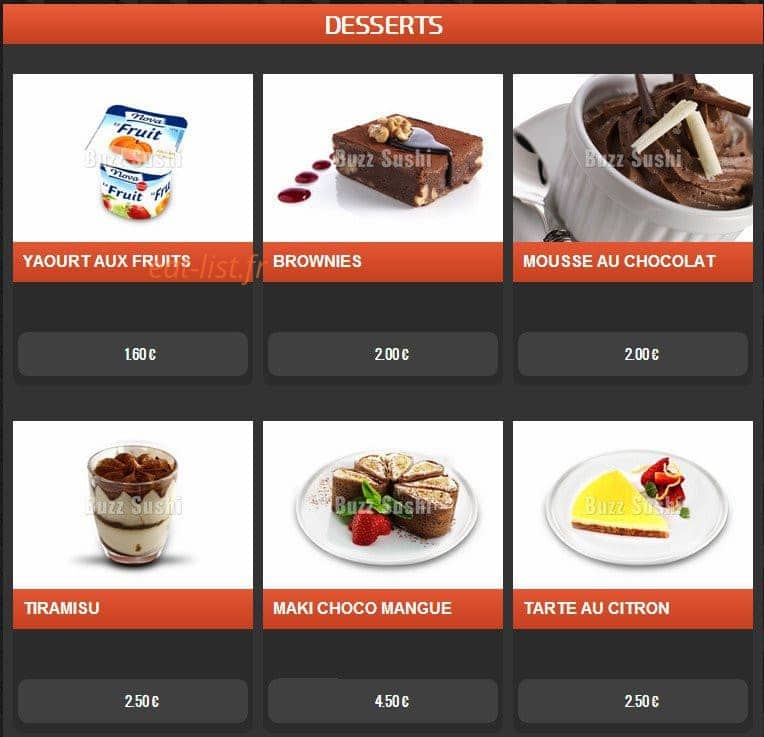 Buzz Sushi — carte page 23