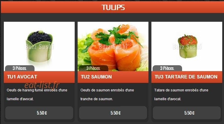 Buzz Sushi — carte page 14