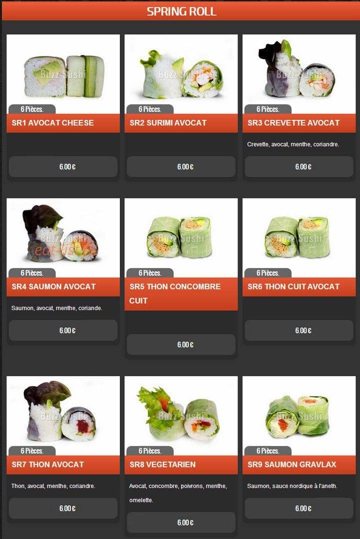 Buzz Sushi — carte page 13