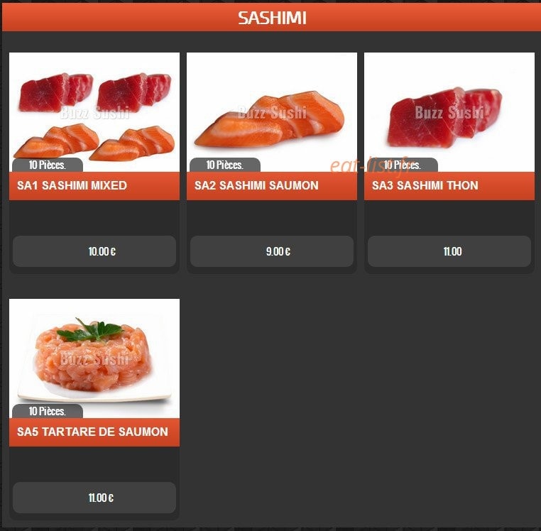 Buzz Sushi — carte page 8