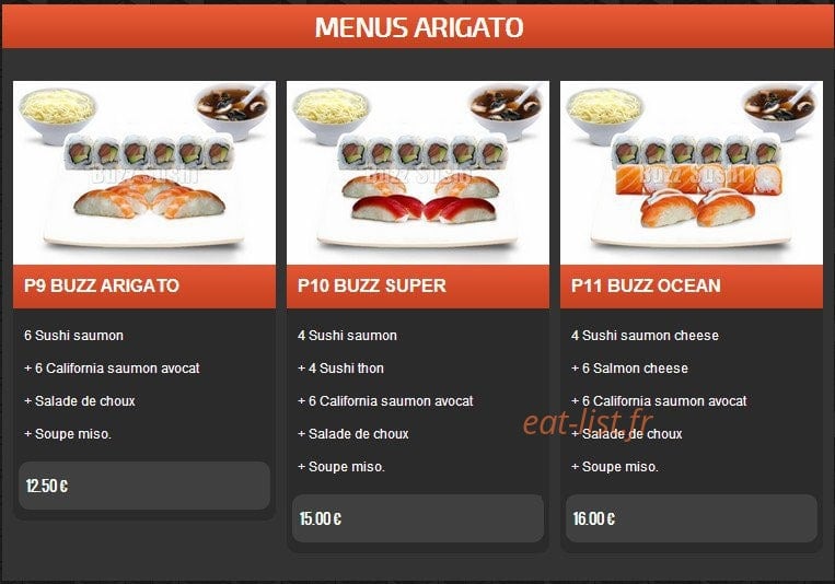 Buzz Sushi — carte page 18