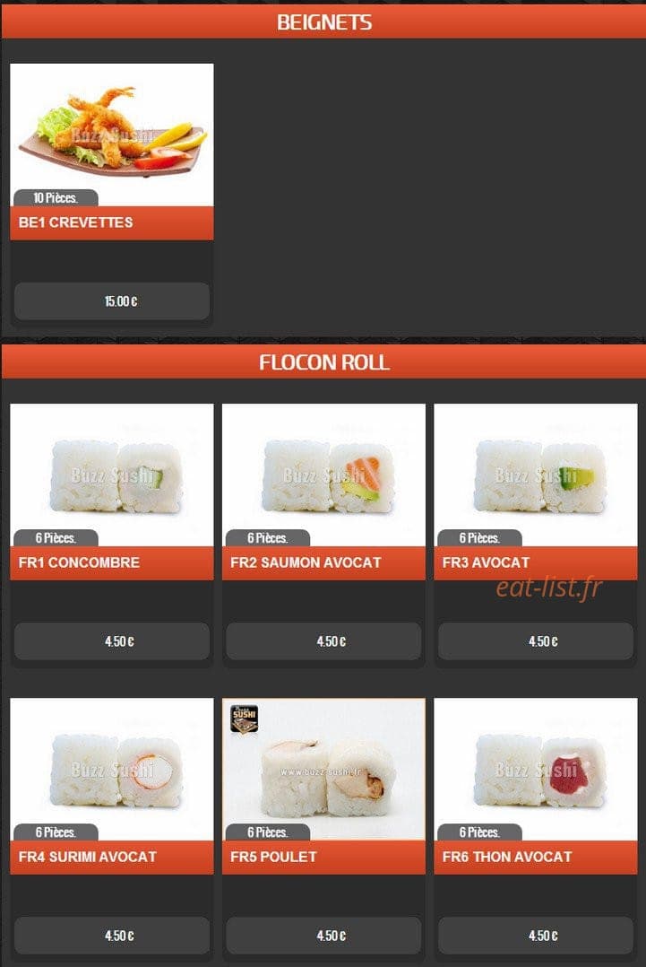 Buzz Sushi — carte page 9