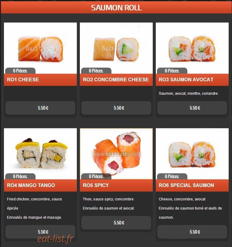 Buzz Sushi — carte page 12