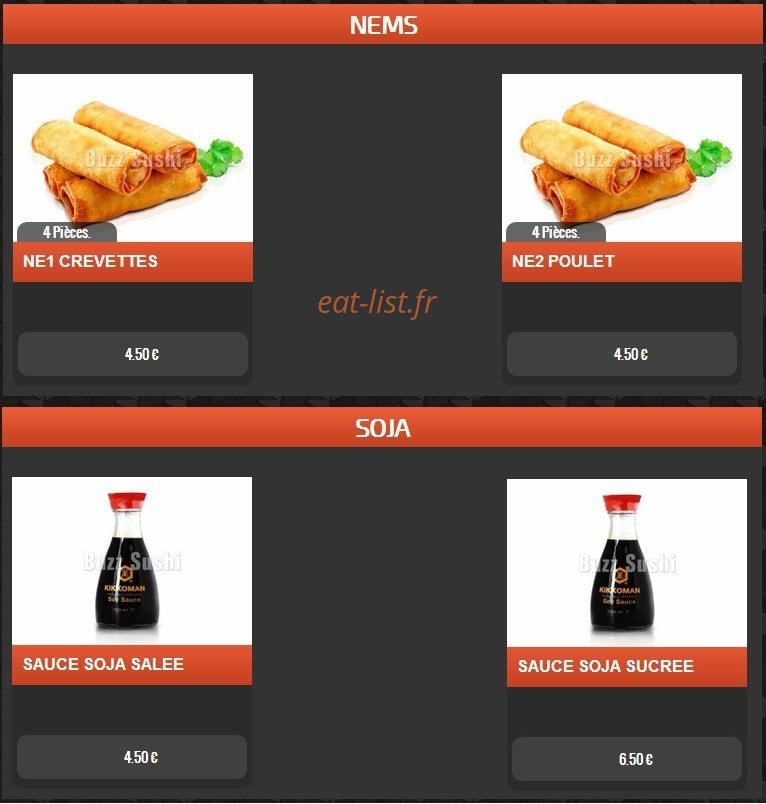 Buzz Sushi — carte page 16