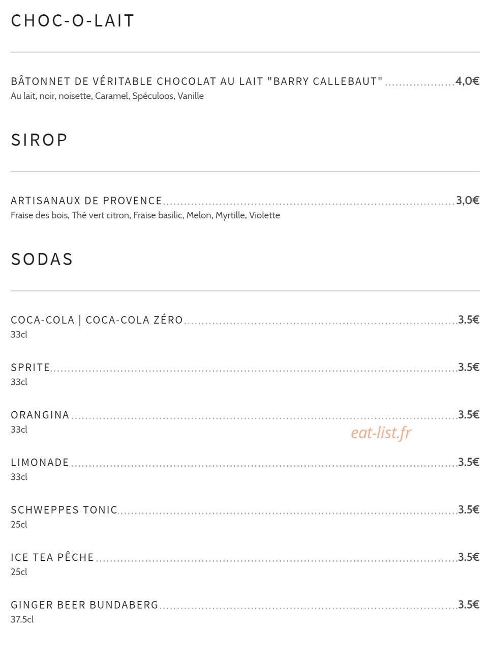 Café Mishka — carte page 3