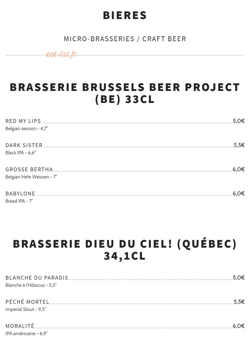 Café Mishka — carte page 9