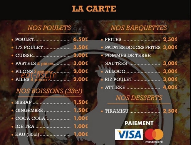 Crousti Poulet — carte page 2