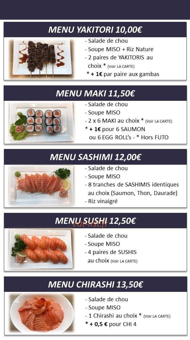 Carte et menu de Lagny Asia à Lagny sur Marne — Les menus