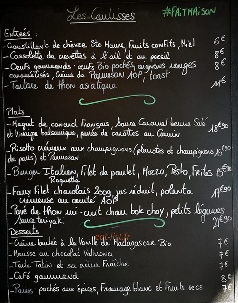 Les Coulisses — carte page 1