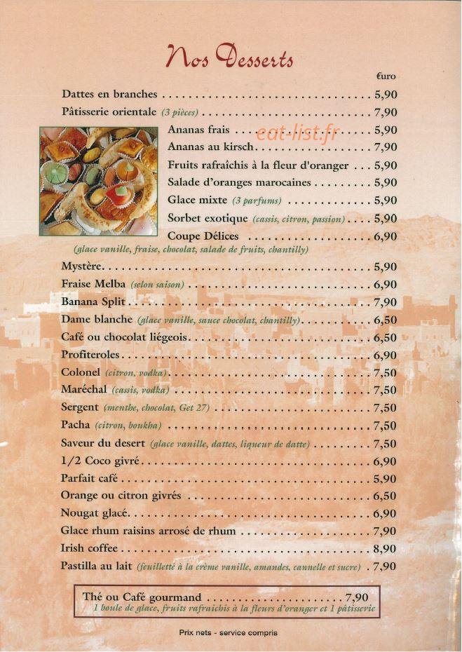 Les Délices du Maroc — carte page 6