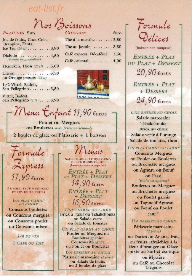 Les Délices du Maroc — carte page 7