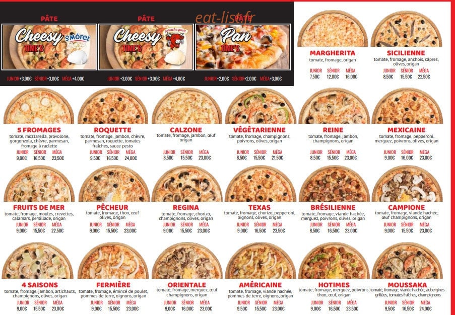 Pizza Hotimes — carte page 2