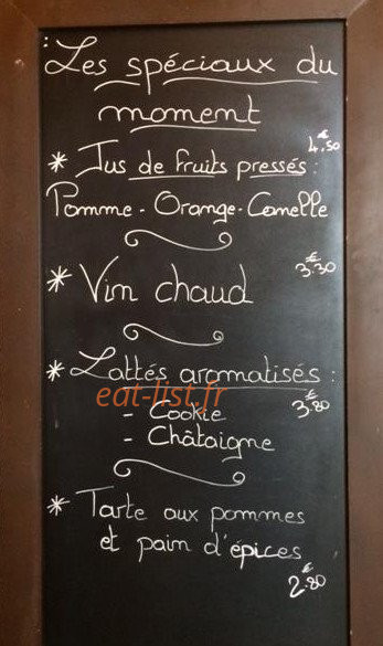 Thé art café — carte page 1