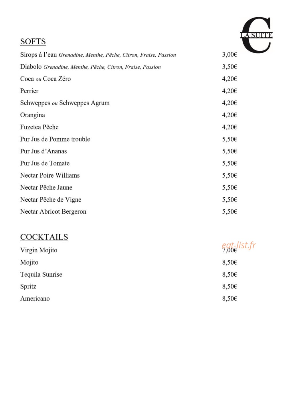 C La Suite — carte page 8