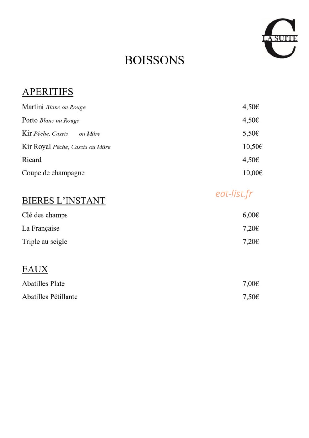 C La Suite — carte page 7
