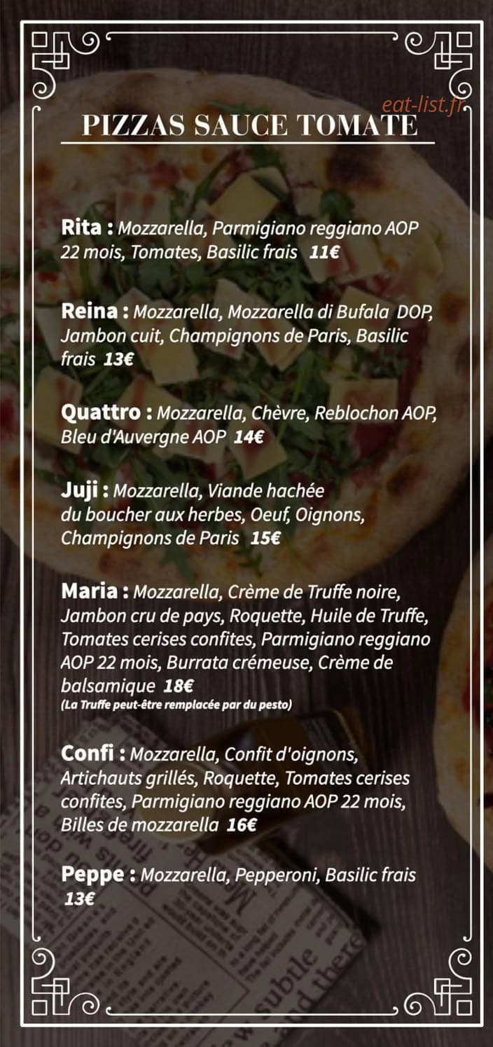 Passo Pizza — carte page 1