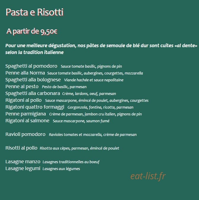 Rigatoni Café — carte page 2