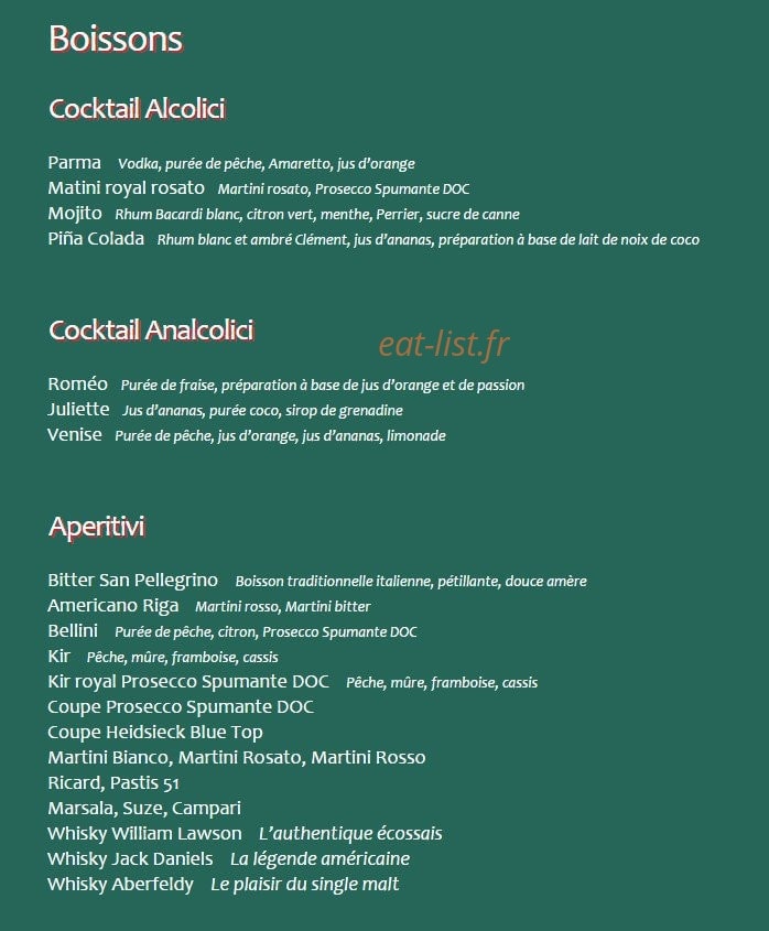Rigatoni Café — carte page 6
