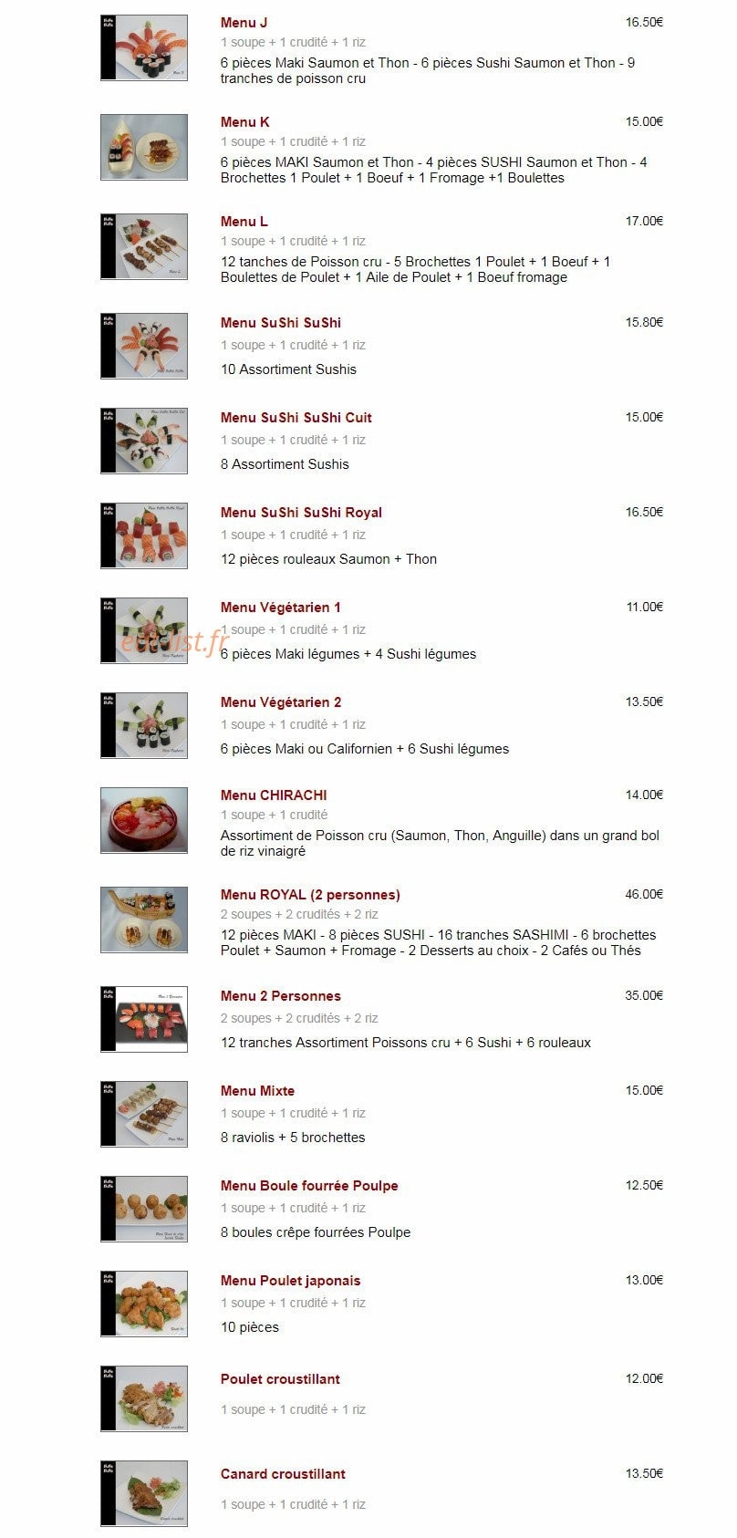 Sushi Sushi — carte page 11
