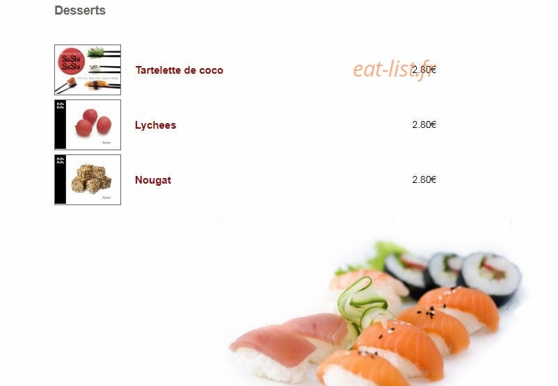 Sushi Sushi — carte page 8