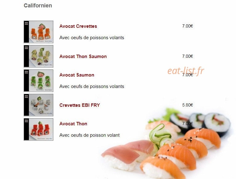 Sushi Sushi — carte page 4