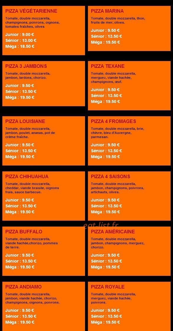 Andiamo Pizza — carte page 4