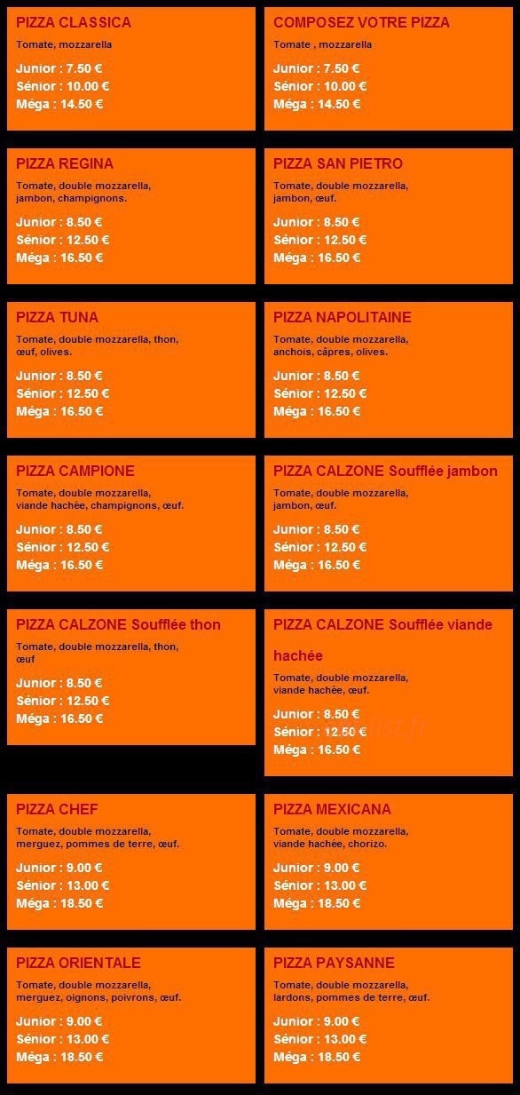 Andiamo Pizza — carte page 3