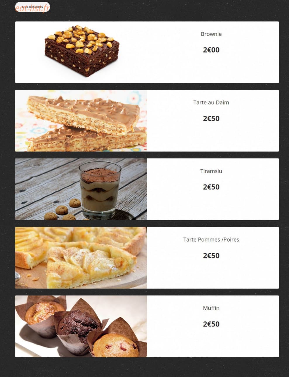 O'Croqs — carte page 8