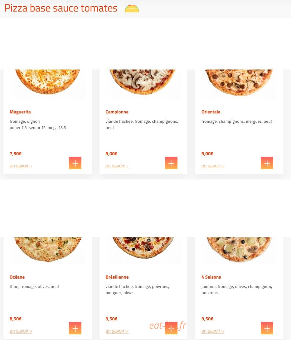 Pizza House´s — carte page 1