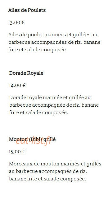 Le Maestro - Chez Kiné — carte page 1