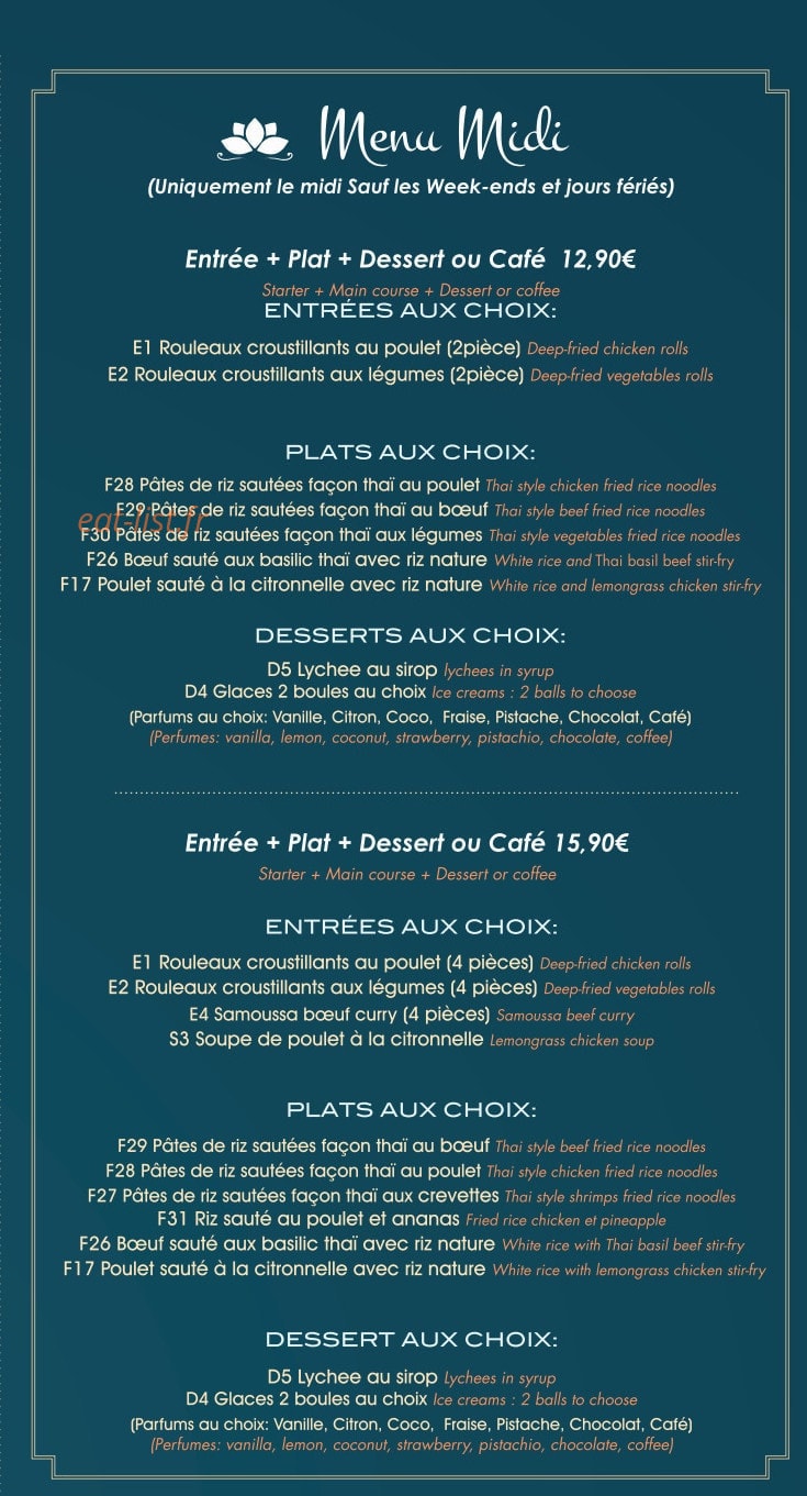 Basilic Thaï — carte page 9