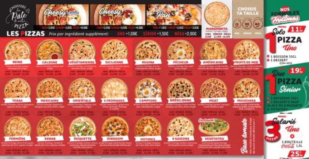 Hotimes Pizza — carte page 2