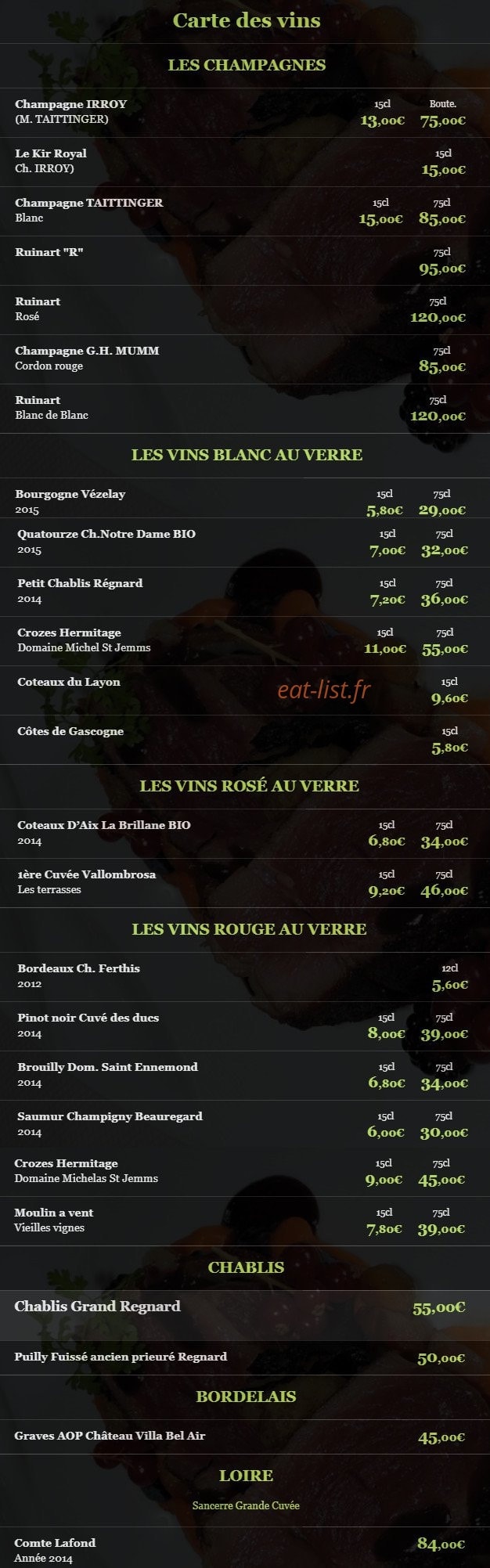 La Closerie — carte page 8