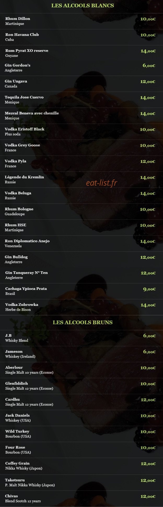 La Closerie — carte page 6