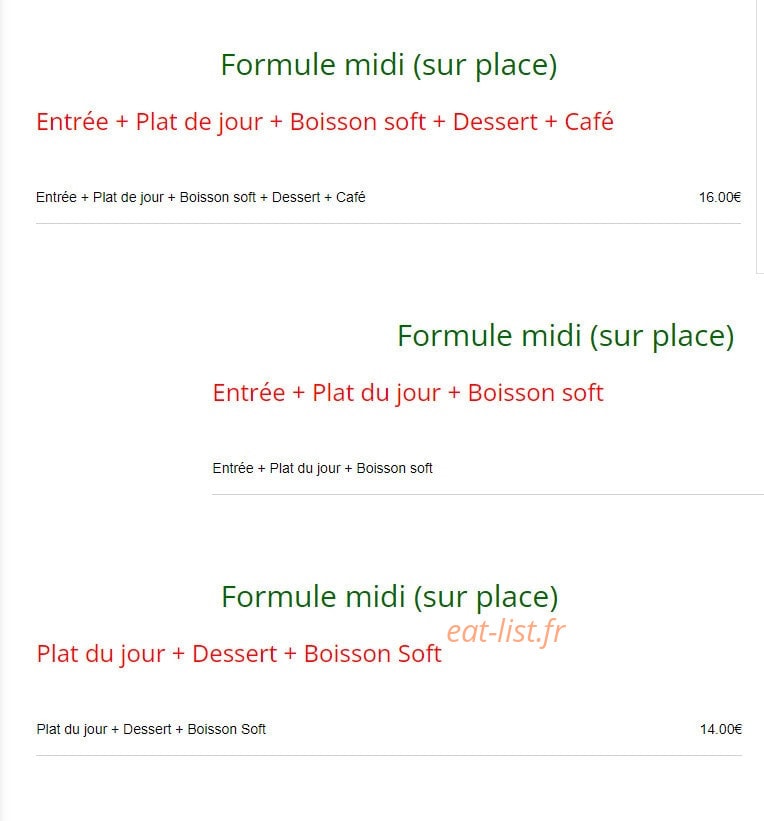 Le Grilladin — carte page 1