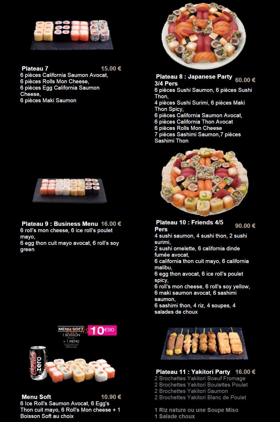 Sushi plaza — carte page 3