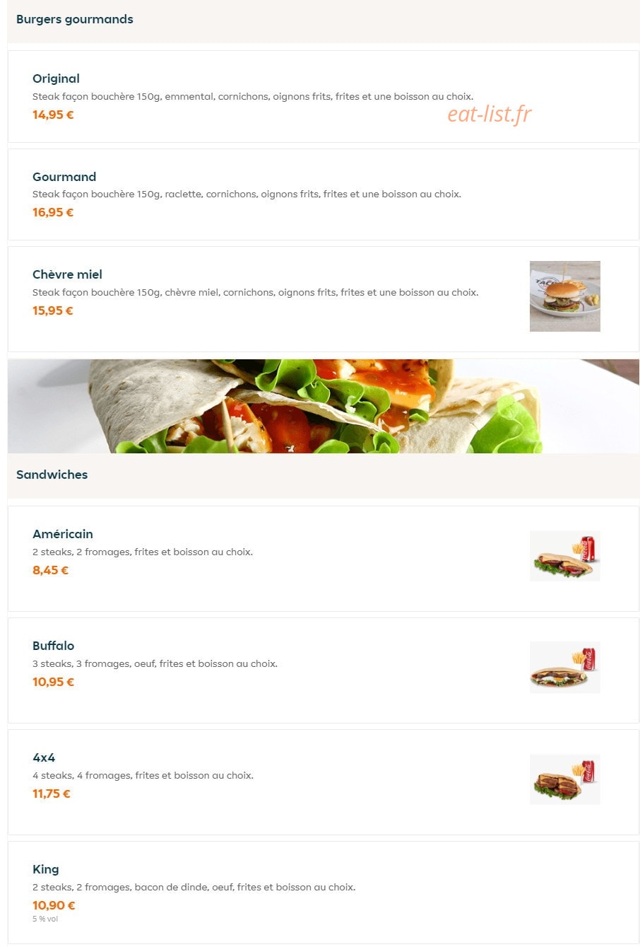 Tacos Royal — carte page 3