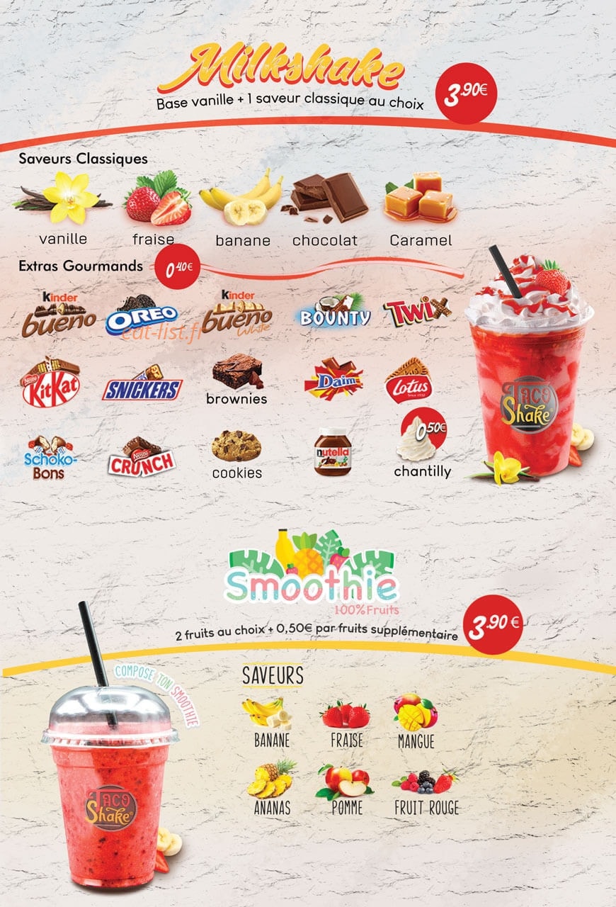 Tacoshake — carte page 4