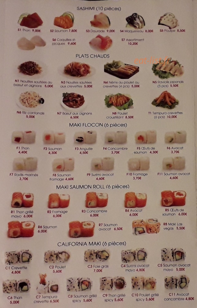 Tokyo Sushi — carte page 4