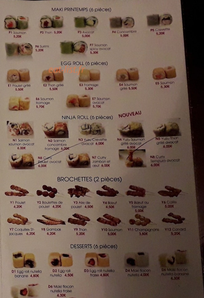 Tokyo Sushi — carte page 5